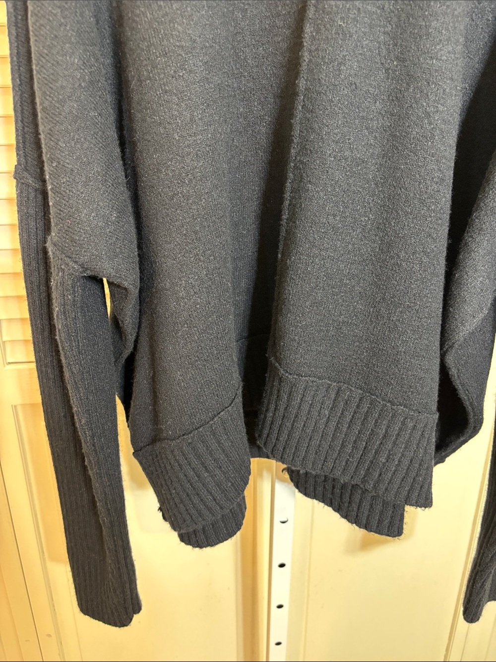 Anthropologie Maeve Black Mock Neck Ribbed Hem Wool Blend Sweater XL - Picture 4 of 13